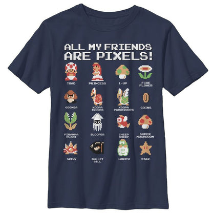 تي شيرت نينتندو ماريو ماي بيكسلز للأولاد