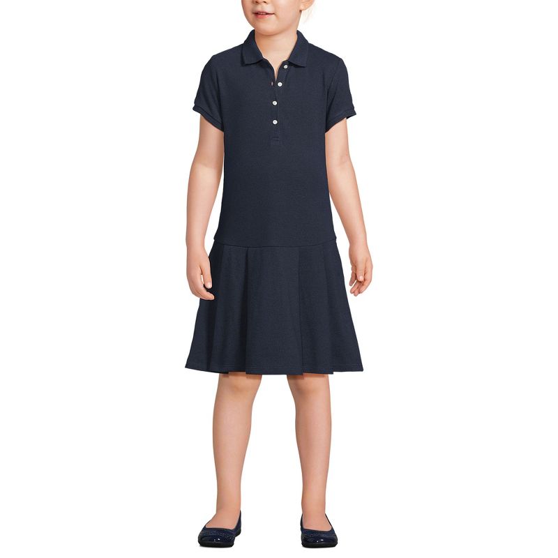 Lands' End School Uniform Kids Short Sleeve Mesh Pleated Polo Dress