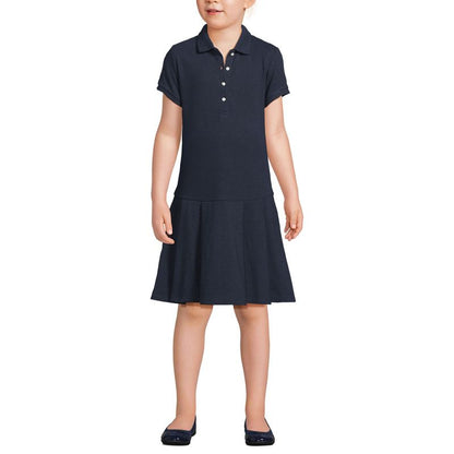 Lands' End School Uniform Kids Short Sleeve Mesh Pleated Polo Dress