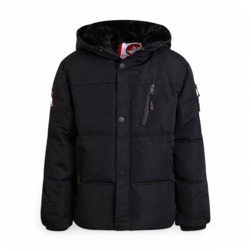 جاكيت بافر للأولاد من Canada Weather Gear - نايلون شتوي معزول ببطانة من الفرو الصناعي - جاكيتات تزلج خارجية للأولاد (8-20)
