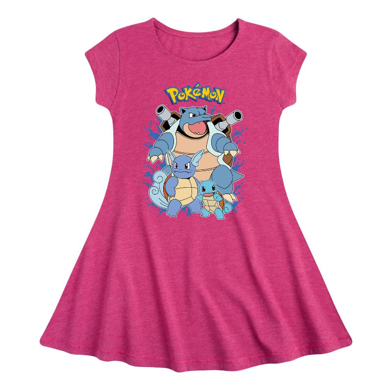 فستان سكويرتل إيفولوشن فيت آند فلاير بأكمام قصيرة للبنات - بوكيمون