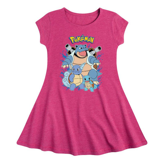 فستان سكويرتل إيفولوشن فيت آند فلاير بأكمام قصيرة للبنات - بوكيمون