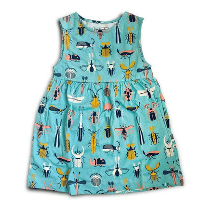 Kids' Organic Sleeveless Beetle-Print Jersey Dress - Jackalo