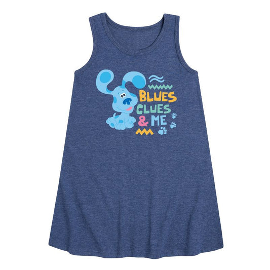 Girls' - Blue's Clues & You! - Blue's Clues & Me Graphic Sleeveless Aline Dress