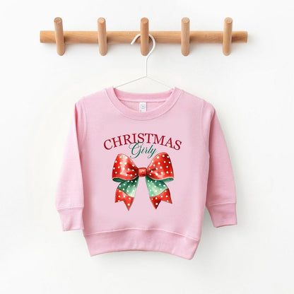 The Juniper Shop Coquette Christmas Girly Toddler Graphic Sweatshirt