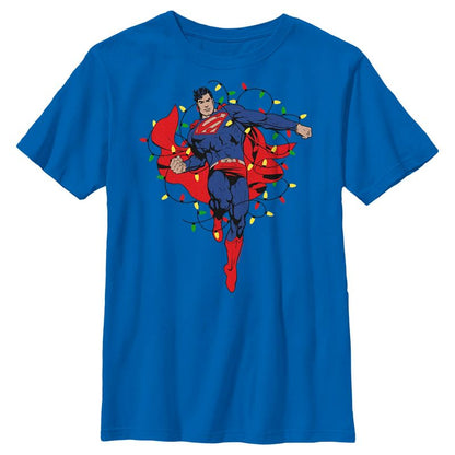 Boy's Superman Christmas Lights T-Shirt