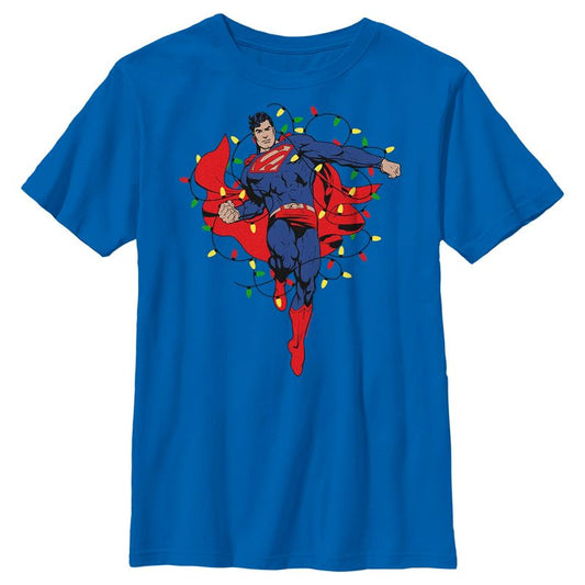 Boy's Superman Christmas Lights T-Shirt