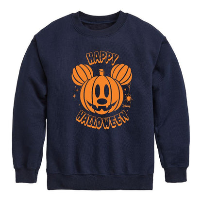 Boys' - Disney - Mickey Pumpkin Graphic Long Sleeve Fleece Sweatshirt