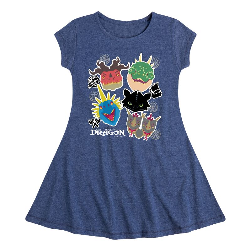 Girls' - How to Train Your Dragon - Dragons Fit & Flair Cap Sleeve Dress