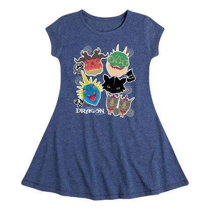Girls' - How to Train Your Dragon - Dragons Fit & Flair Cap Sleeve Dress
