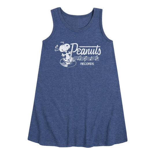 Girls' - Peanuts - Dancing Snoopy Graphic Sleeveless Aline Dress
