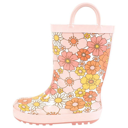 Hudson Baby Infant Girls Rain Boots, Peace Love And Flowers