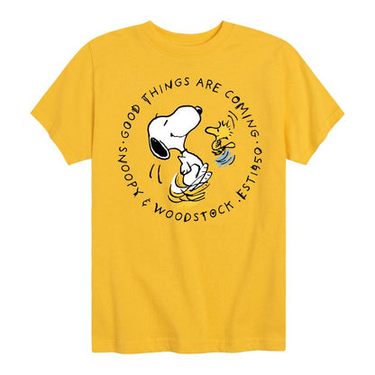 تي شيرت جرافيكي بأكمام قصيرة للأولاد - Peanuts - Good Things Are Coming Circle