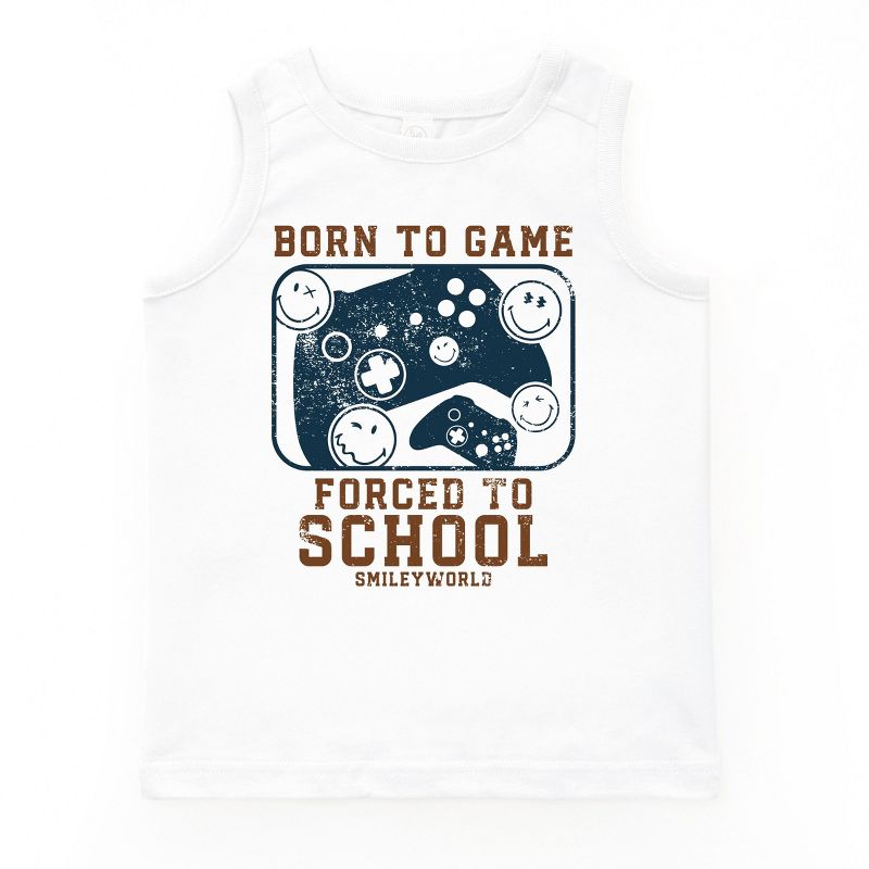 The Juniper Shop SmileyWorld Born To Game Forced To School Youth Tank Top