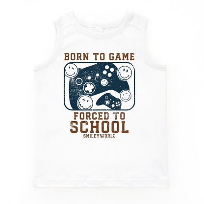 The Juniper Shop SmileyWorld Born To Game Forced To School Youth Tank Top