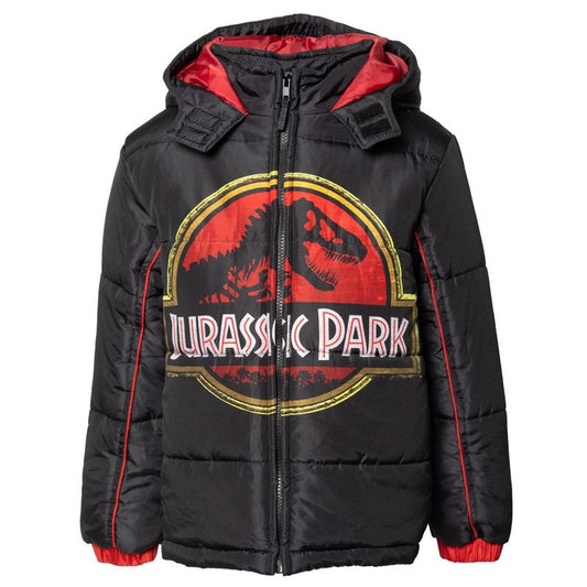 معطف شتوي منفوخ بسحاب من Jurassic Park للأطفال الصغار والكبار