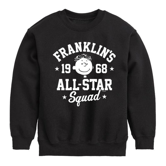 Boys' - Peanuts - Franklins All Star Squad Graphic Long Sleeve Fleece Sweatshirt
