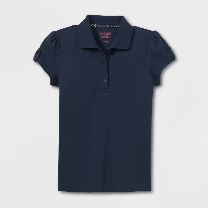Girls' Short Sleeve Interlock Uniform Polo Shirt - Cat & Jack™