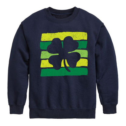 Boys' - Instant Message - St. Patrick's Day Outlined Shamrock Graphic Long Sleeve Fleece Sweatshirt