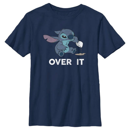 Boy's Lilo & Stitch Over It Distressed Stitch T-Shirt