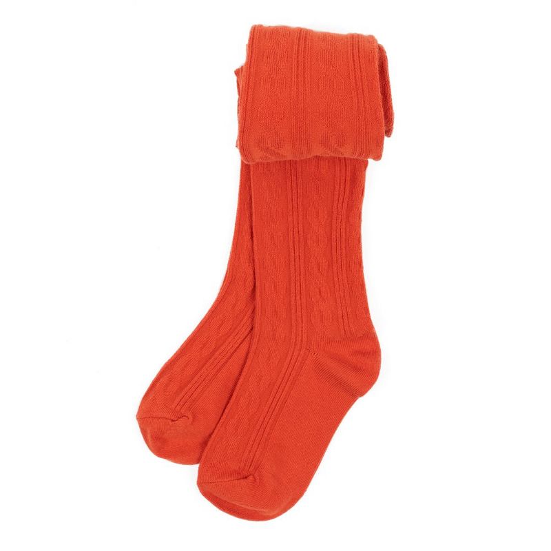 Leveret Girls Classic Solid Color Cable Knit Tights