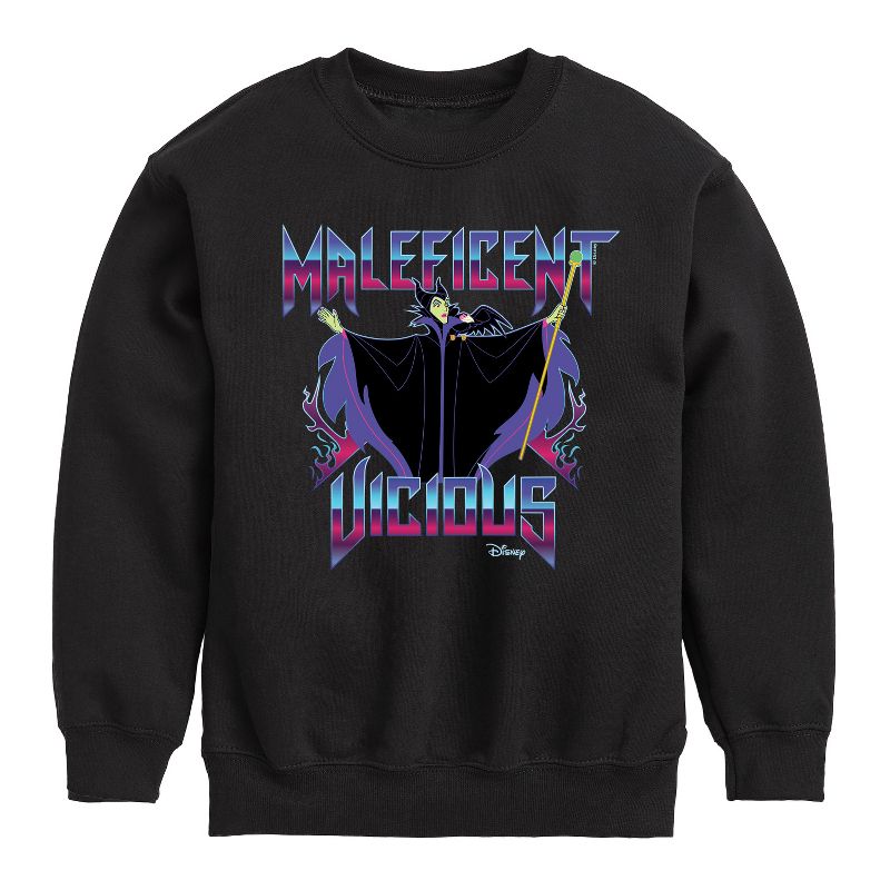 Boys' - Disney Villains - Maleficent Vicious Graphic Long Sleeve Fleece Sweatshirt