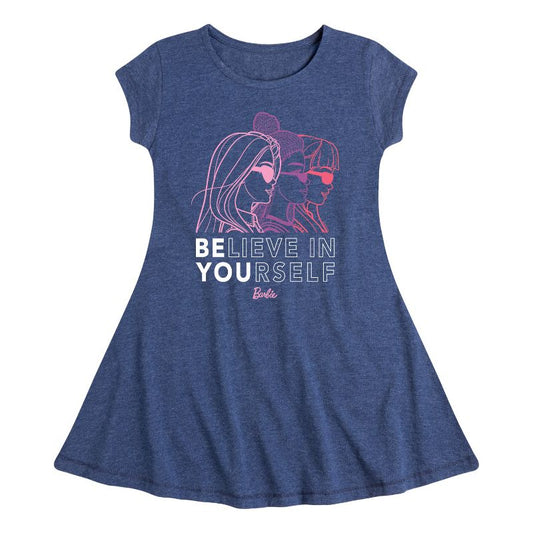 Girls' - Barbie - Be You Fit & Flair Cap Sleeve Dress