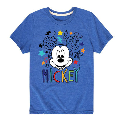 Boys' - Disney - Mickey Sketch Pattern Short Sleeve Graphic T-Shirt