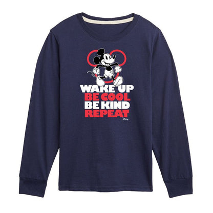Boys' - Disney - Wake Up, Be Cool, Be Kind, Repeat Long Sleeve Graphic T-Shirt