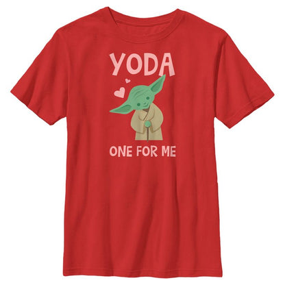Boy's Star Wars Valentine's Day Yoda One for Me Simple T-Shirt
