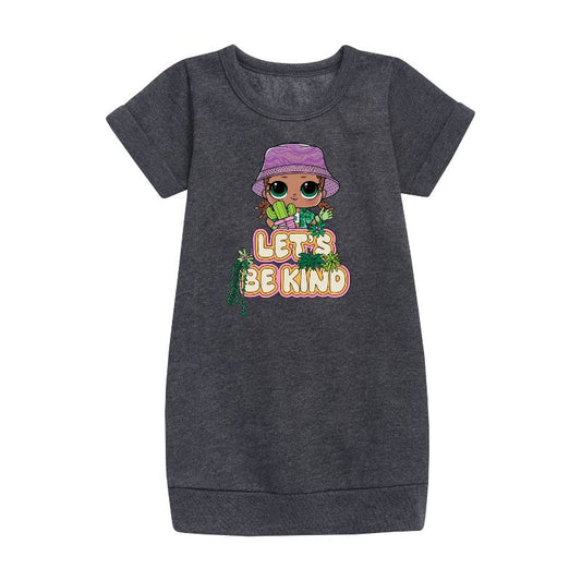 Girls' - LOL Surprise! - Let's Be Kind to Plants Graphic Short Sleeve Fleece Dress