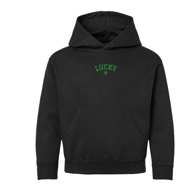 The Juniper Shop Embroidered Lucky Clover Youth Graphic Hoodie