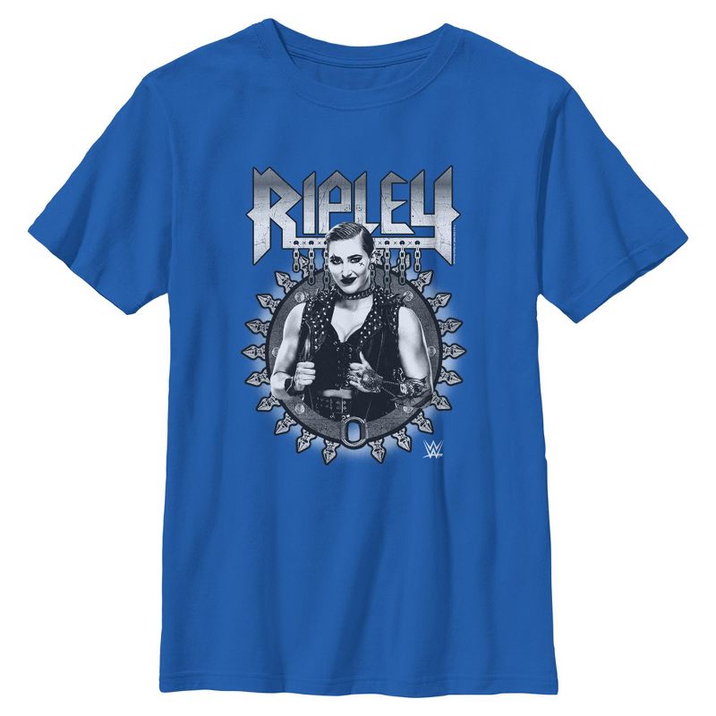 تي شيرت WWE Ripley باللونين الأبيض والأسود للأولاد