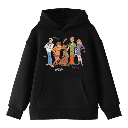 Scooby Doo Mystery Gang Doodle Youth Black Graphic Hoodie