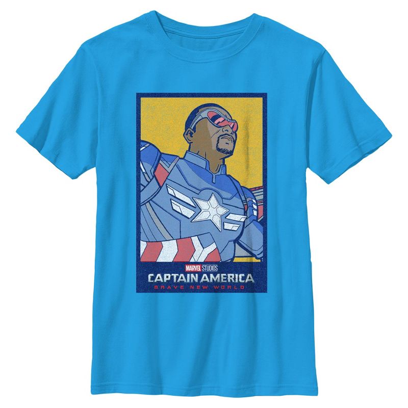 Boy's Captain America: Brave New World Animated Poster T-Shirt