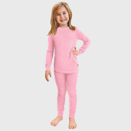 City Threads Girls USA-Made Soft & Cozy Thermal Long Johns 2-Piece Set - Warm Base Layer & Loungewear (Part 2)