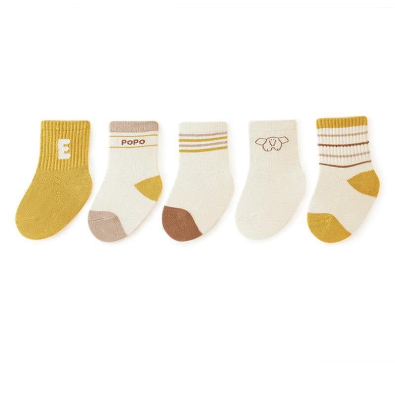 MyKids-USA Baby Unisex Breathable Comfy Preppy Socks 5-Pair Set