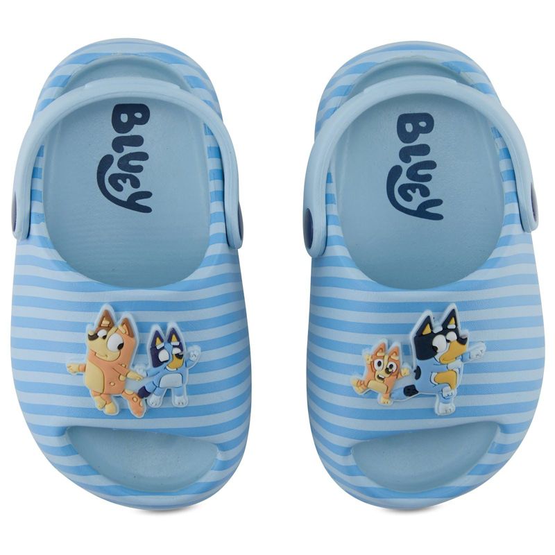 قبقاب بلوي وبينجو للأطفال من مادة إي في إيه - قبقاب مصبوب مفتوح الأصابع من مادة إي في إيه للأولاد والبنات، يتميز بأحذية بانديت وتشيلي وبينجو