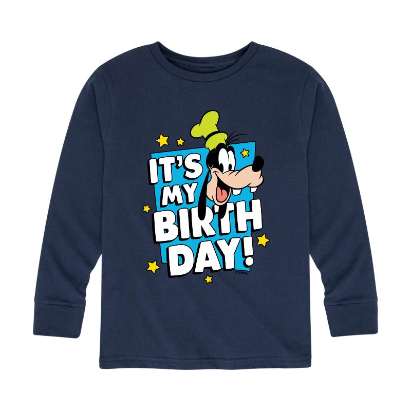 Boys' - Disney - Goofy It's My Birthday Long Sleeve Graphic T-Shirt