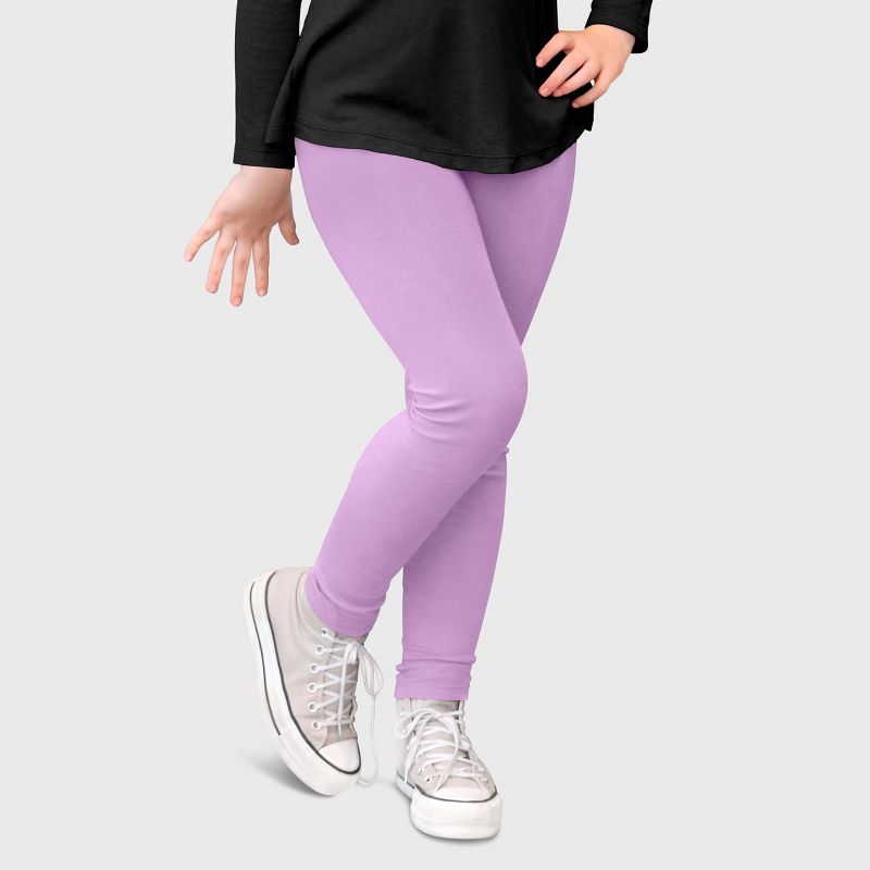 City Threads Girls 100% Cotton Leggings - USA-Made, Soft, Breathable & Sensory Friendly for Kids/Toddlers