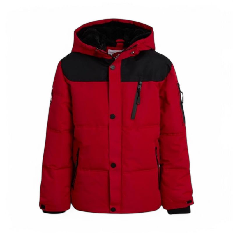 جاكيت بافر للأولاد من Canada Weather Gear - نايلون شتوي معزول ببطانة من الفرو الصناعي - جاكيتات تزلج خارجية للأولاد (8-20)