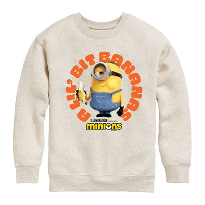 Boys' - Despicable Me Minions - A Lil Bit Bananas Graphic Long Sleeve Fleece Sweatshirt