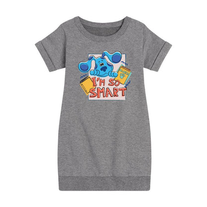 فستان بناتي - بلو كلوز وأنتِ! - أنا ذكية جدًا، بأكمام قصيرة، من الصوف