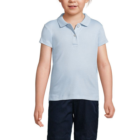 Lands' End School Uniform Kids Short Sleeve Feminine Fit Interlock Polo Shirt