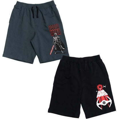 Star Wars Darth Vader TIE Fighter French Terry 2 Pack Shorts Little Kid to Big Kid