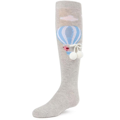 Memoi Sky's The Limit Girls Pom-Pom Knee Socks