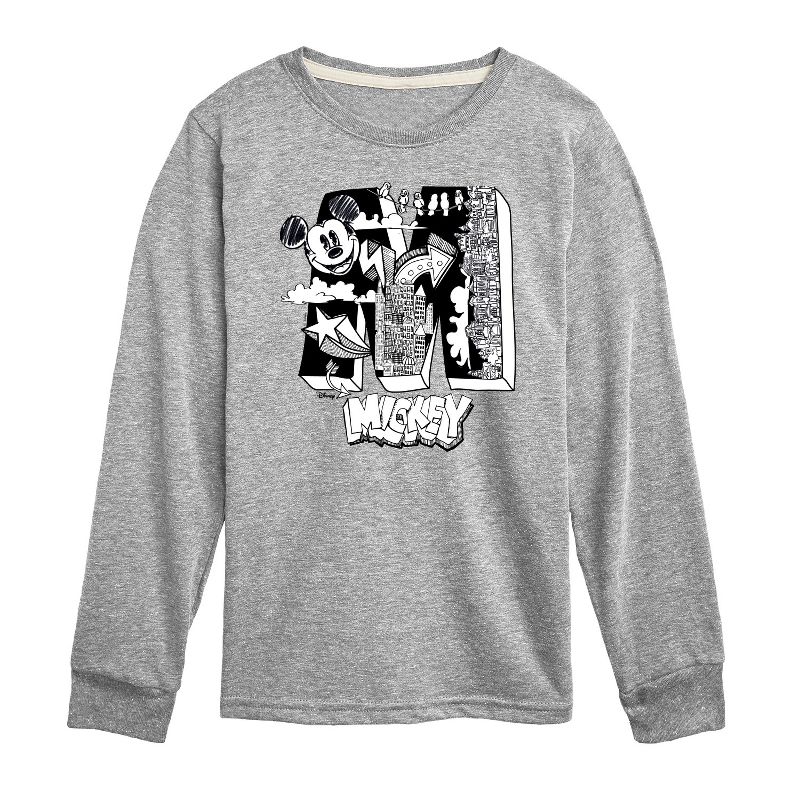 Boys' - Disney - Mickey Mouse Long Sleeve Graphic T-Shirt