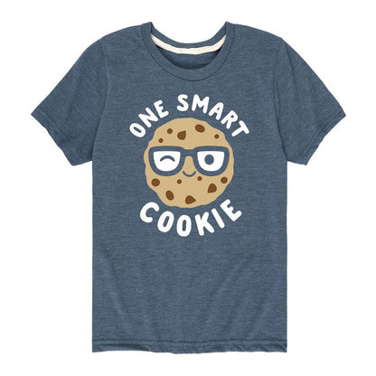 تي شيرت جرافيكي بأكمام قصيرة بتصميم One Smart Cookie للأولاد - رسالة فورية