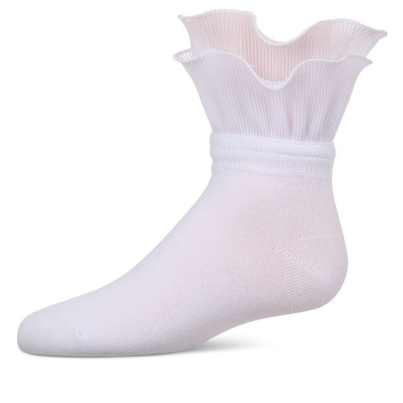 Memoi Girls' Dual Layer Ruffle Anklet Socks