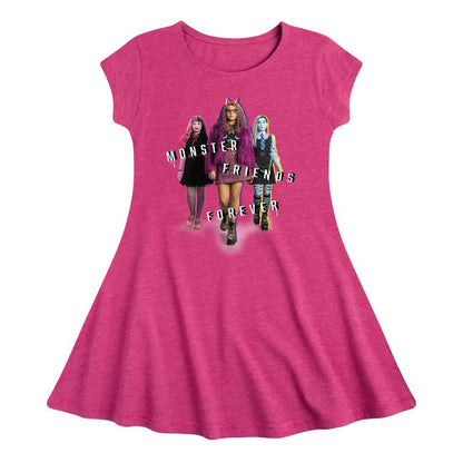 Girls' - Mattel - Frankie, Draculaura, & Clawdeen M.F.F Fit & Flair Cap Sleeve Dress